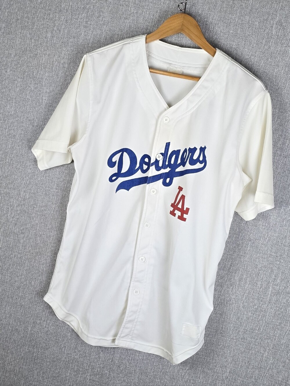 Vtg Rawlings Los Angeles Dodgers Jersey White Mens Sz L